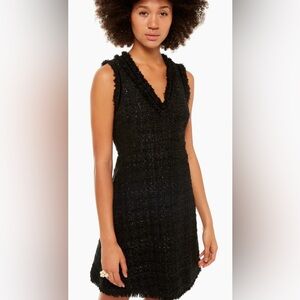 NWT Kate spade tweed fit & flare tweed Black frayed edge Dress size 4